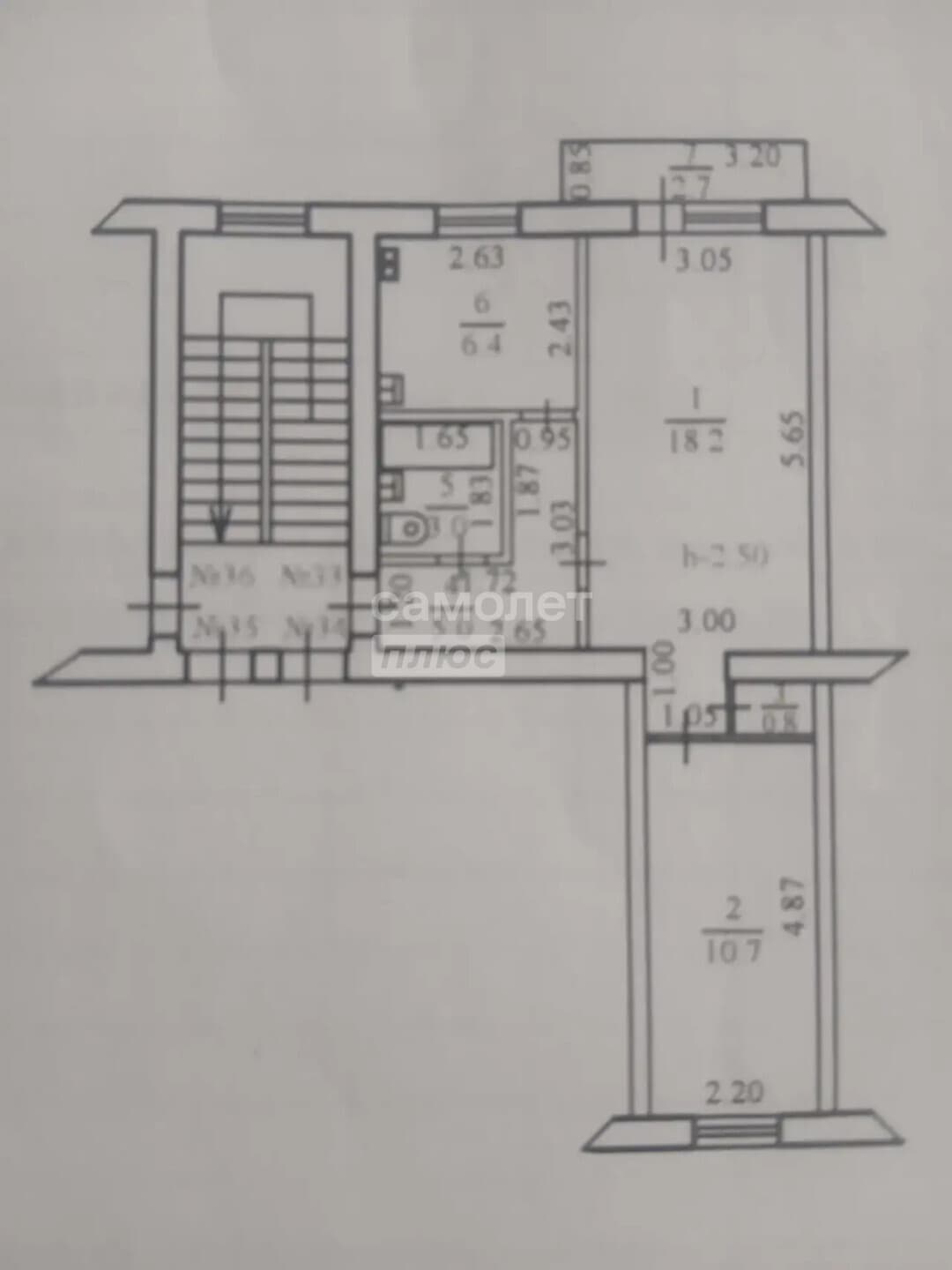 2-комн. квартира, 44 м² — миниатюра 18