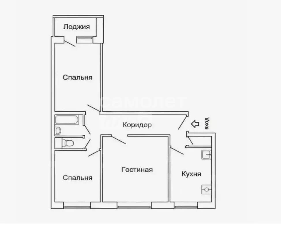 3-комн. квартира, 62 м² — миниатюра 15
