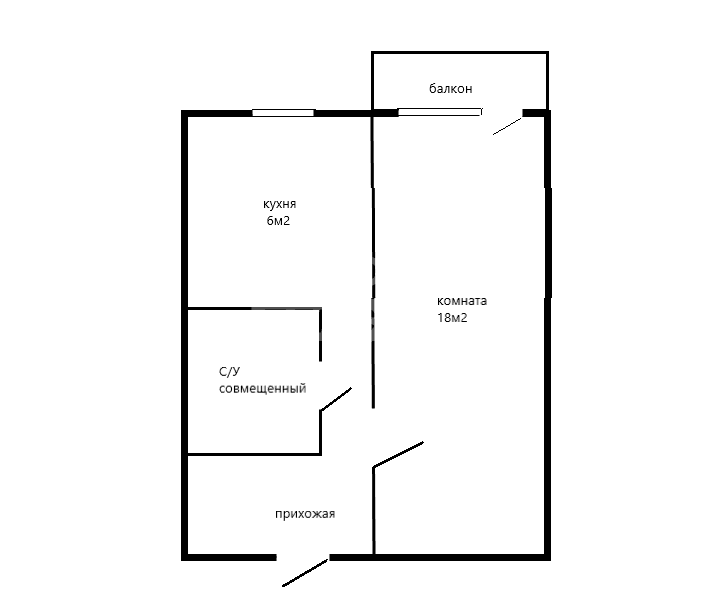 1-комн. квартира, 30 м² — миниатюра 16